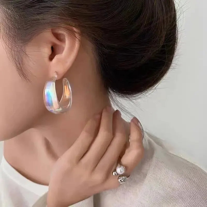 HOLOGRAPHIC HOOPS EARRINGS