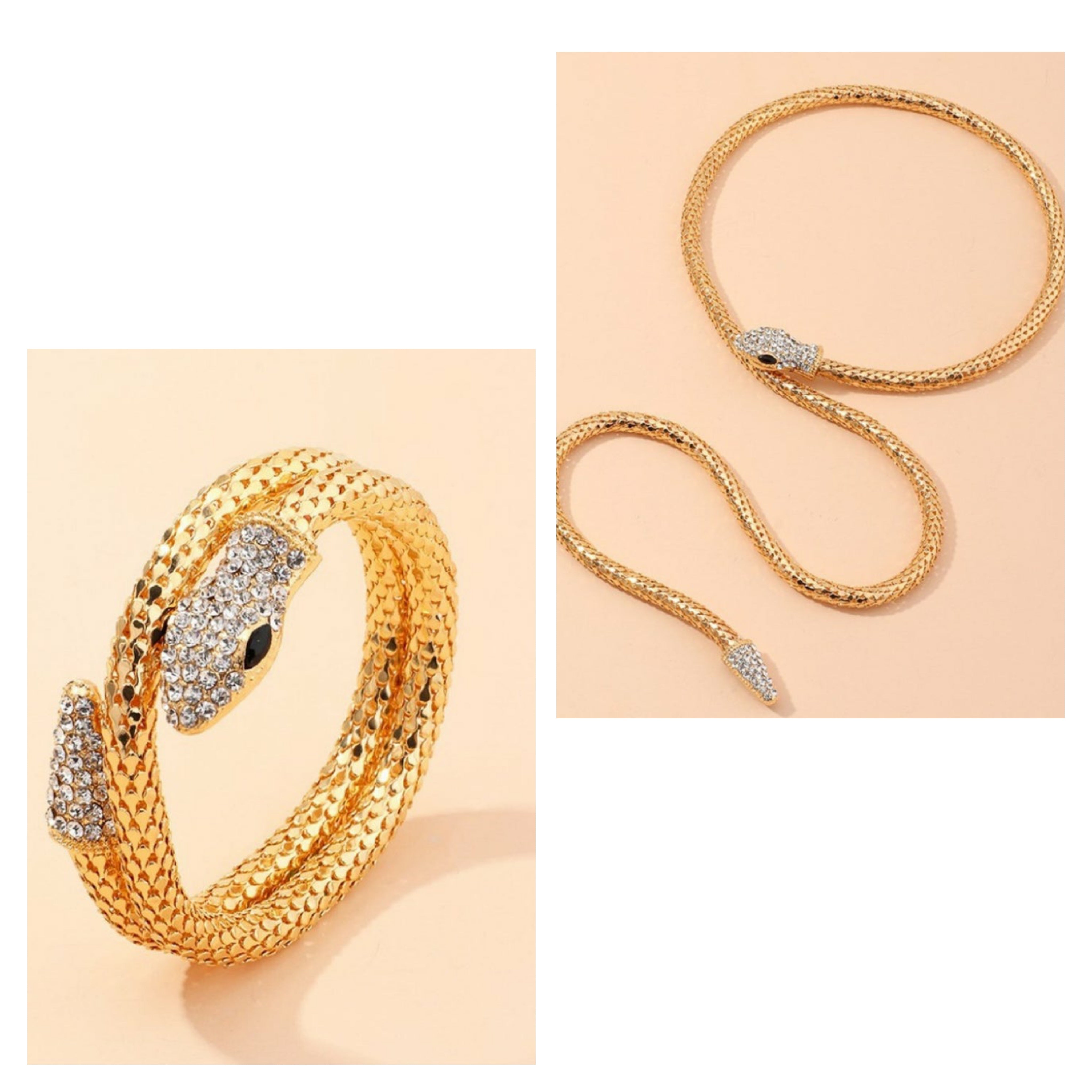 18K GOLD SNAKE CHAIN AND BRACELET