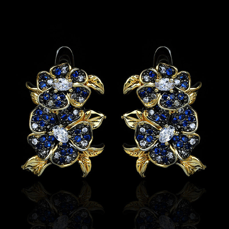 BLUE HUE ZIRCON FLOWER SET