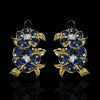 BLUE HUE ZIRCON FLOWER EARRINGS