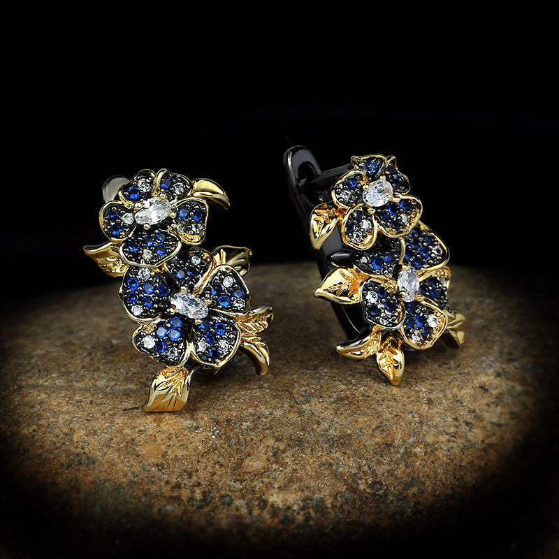 BLUE HUE ZIRCON FLOWER SET