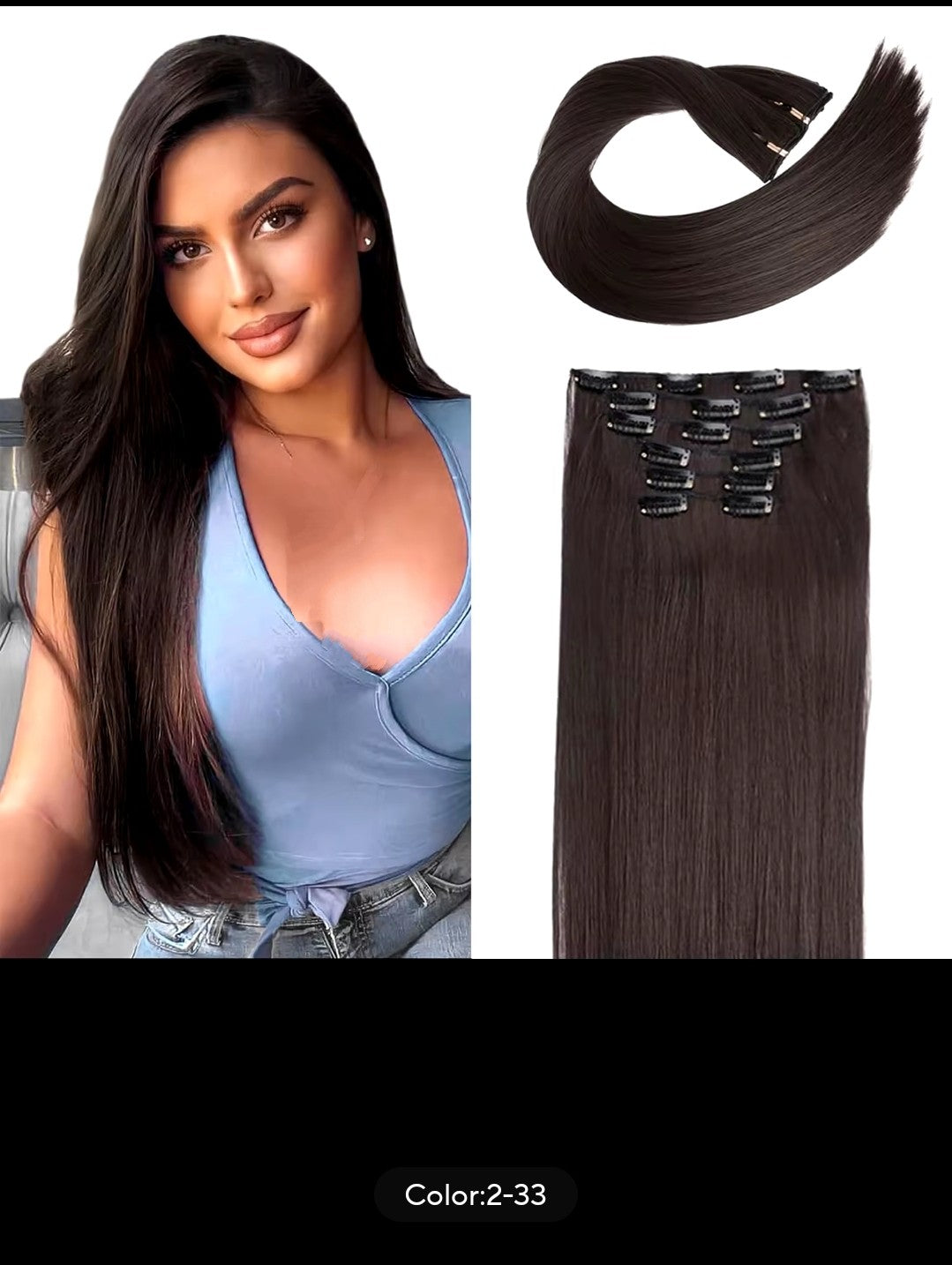 SYNTHETIC STRAIGHT HAIR EXTENSION