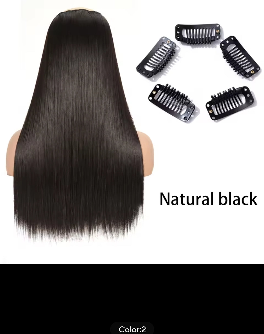 SYNTHETIC STRAIGHT HAIR EXTENSION (5clips)