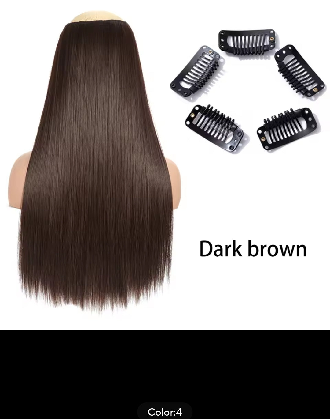 SYNTHETIC STRAIGHT HAIR EXTENSION (5clips)