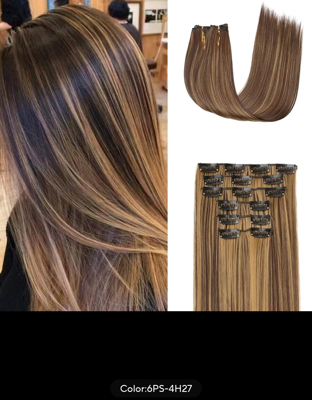 SYNTHETIC STRAIGHT HAIR EXTENSION