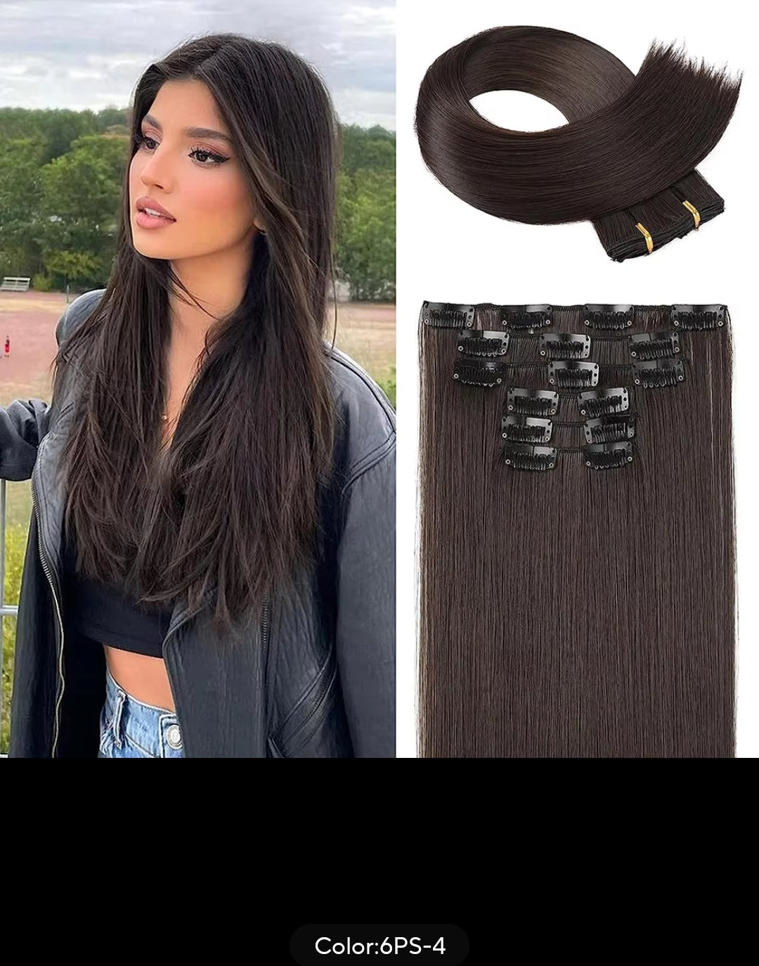 SYNTHETIC STRAIGHT HAIR EXTENSION