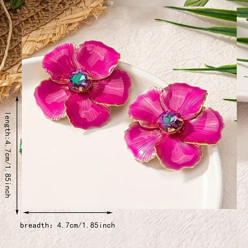 PINK ENAMEL EARRINGS