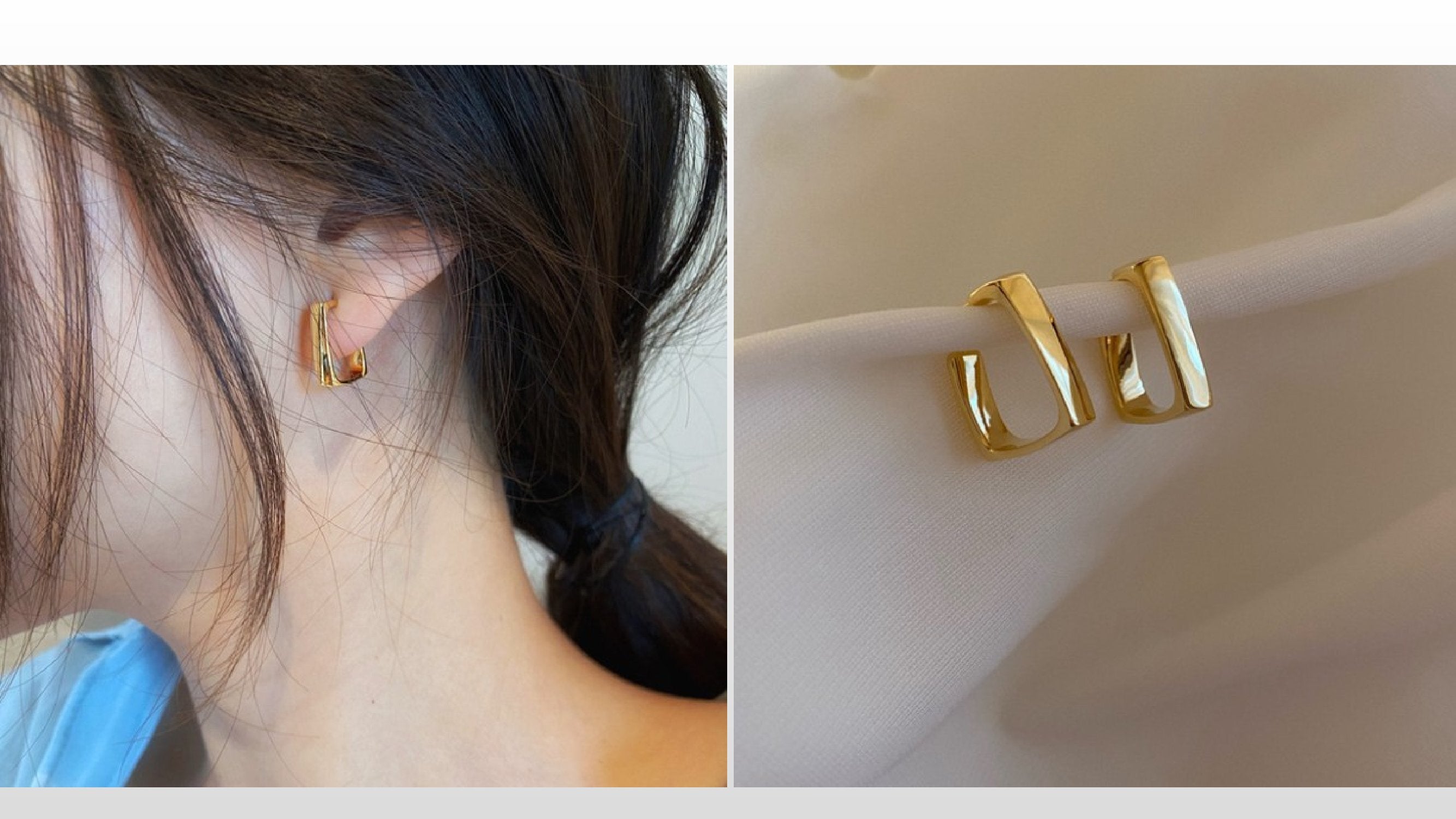 SQUARE GOLD EARRING