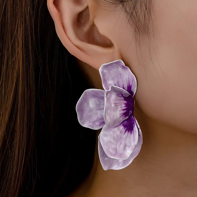 3D FLORAL PETAL EARRINGS