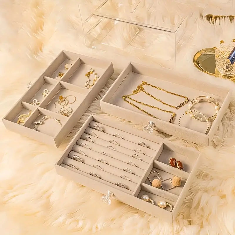 THREE LAYER CLEAR ACRYLIC JEWELRY BOX