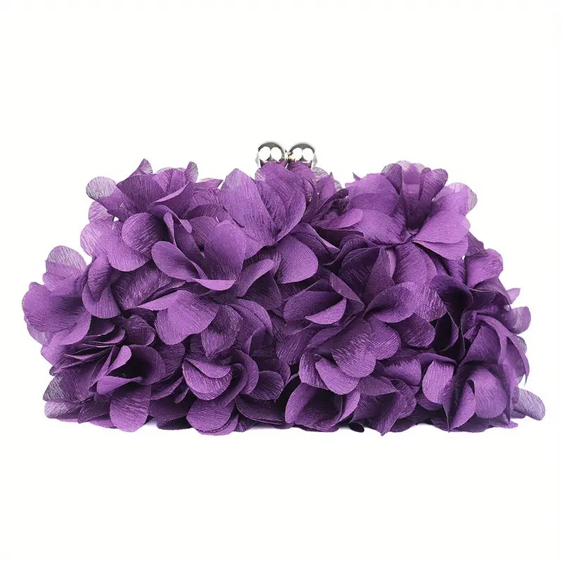 PURPLE FLORAL CLUTCH