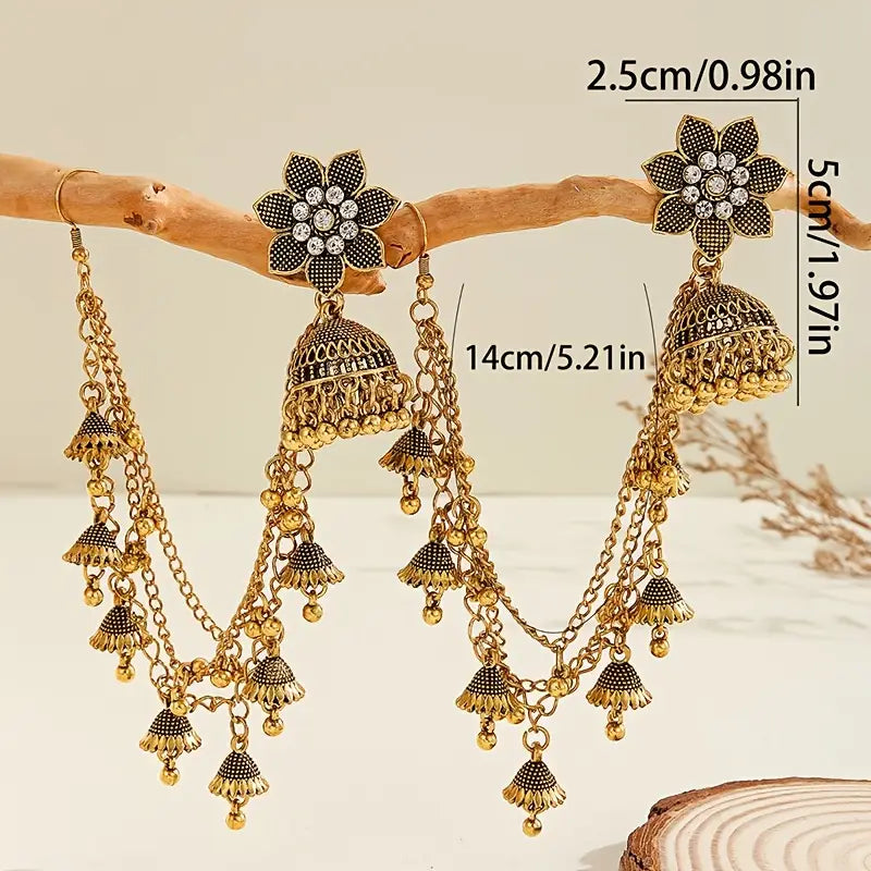 FLOWER JHUMKA WITH SAHARA