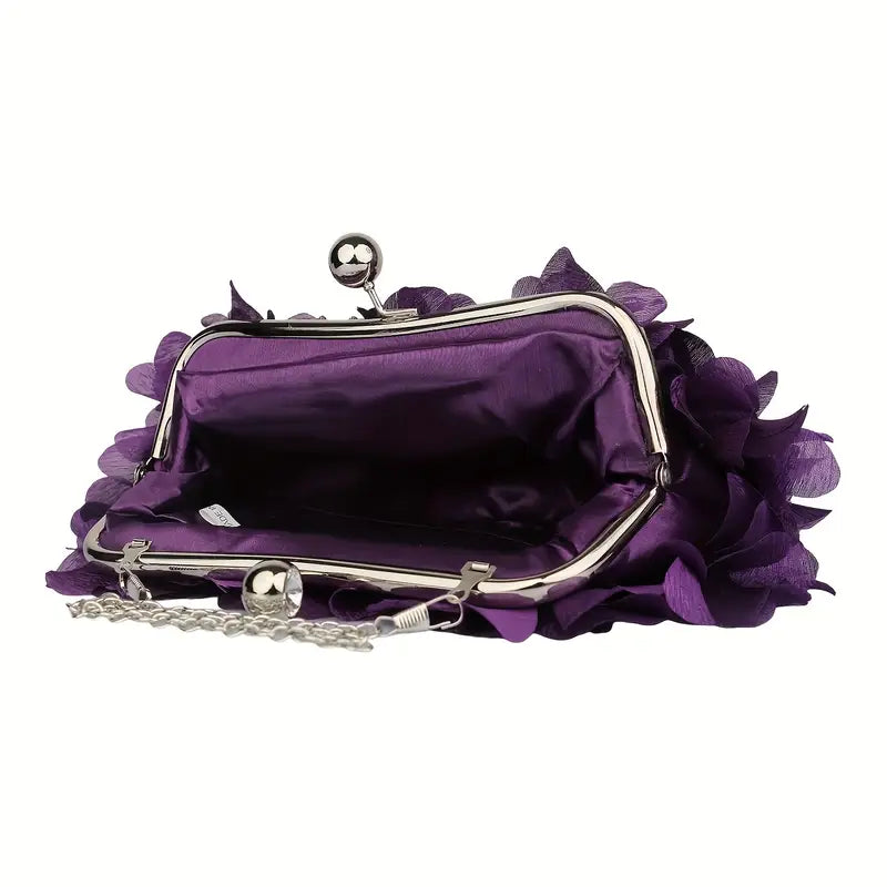 PURPLE FLORAL CLUTCH