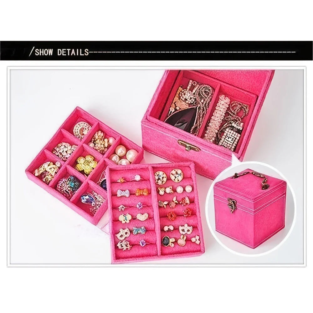 THREE LAYER SUEDE JEWELRY BOX