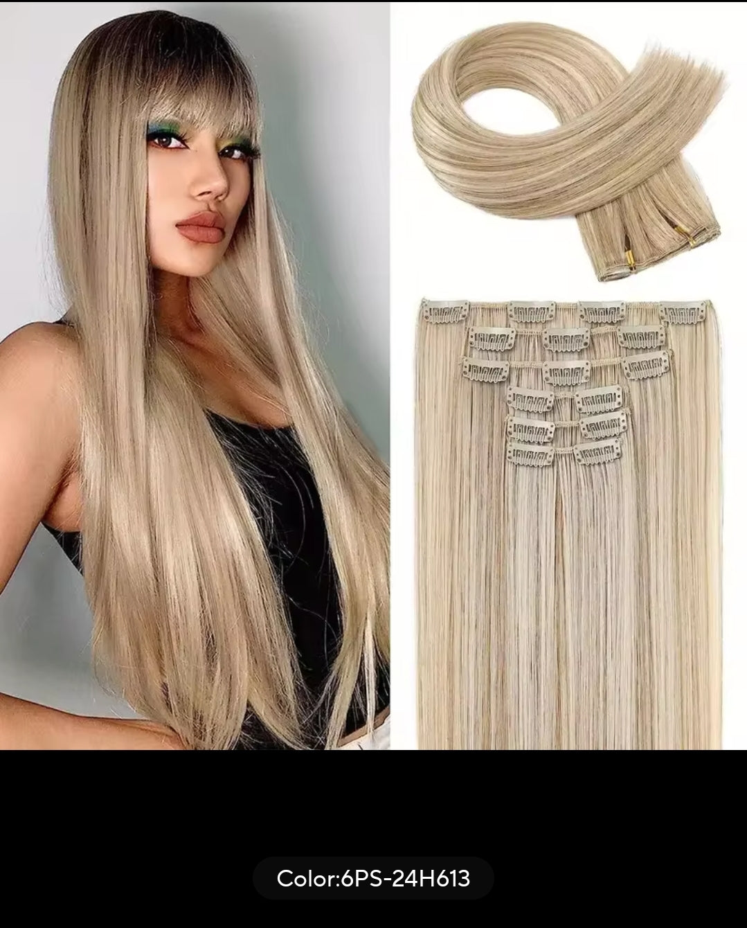 SYNTHETIC STRAIGHT HAIR EXTENSION