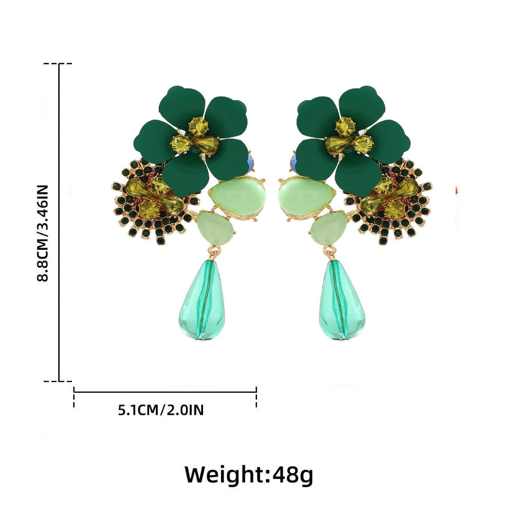 FLORAL WATER DROP EARRINGS
